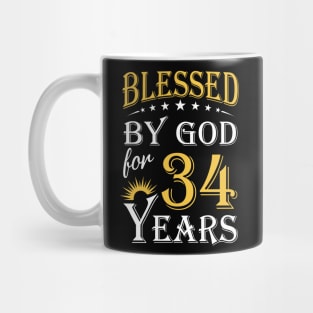 Blessed By God For 34 Years 34th Birthday Mug